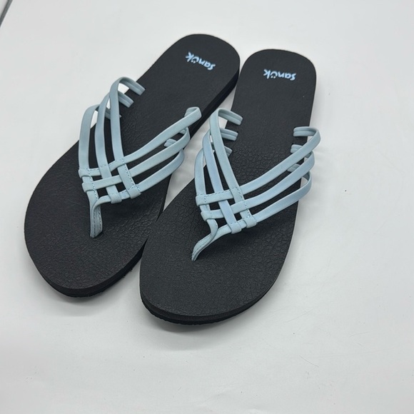 Sanuk Women's Yoga Sandy Flip Flop Sandals Clear Sky Blue Size 11 - Picture 2 of 13